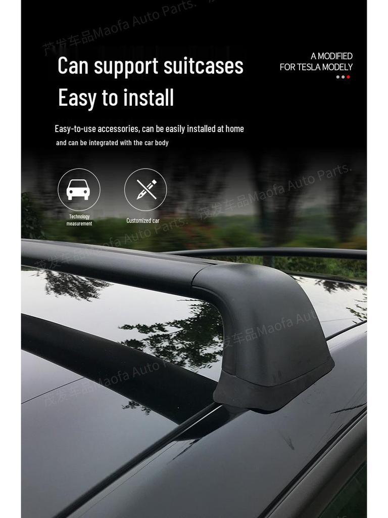 Tesla Model Y Locking Luggage Crossbars - Alloy Travel Case Rack and Mod Accessories