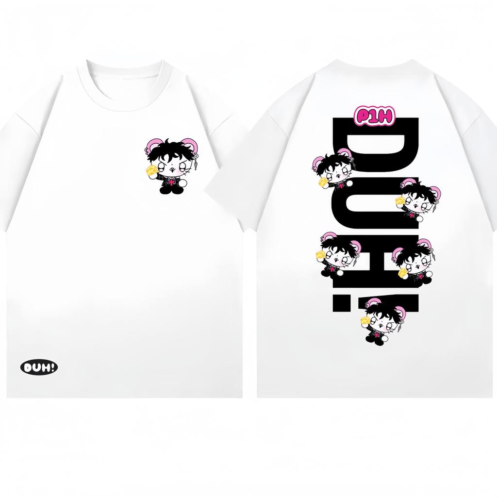 2025 Summer's New Korean P1Harmony Q-style Printed Graphic T-shirts for Women Short-sleeved T-shirts High-quality Streetwear