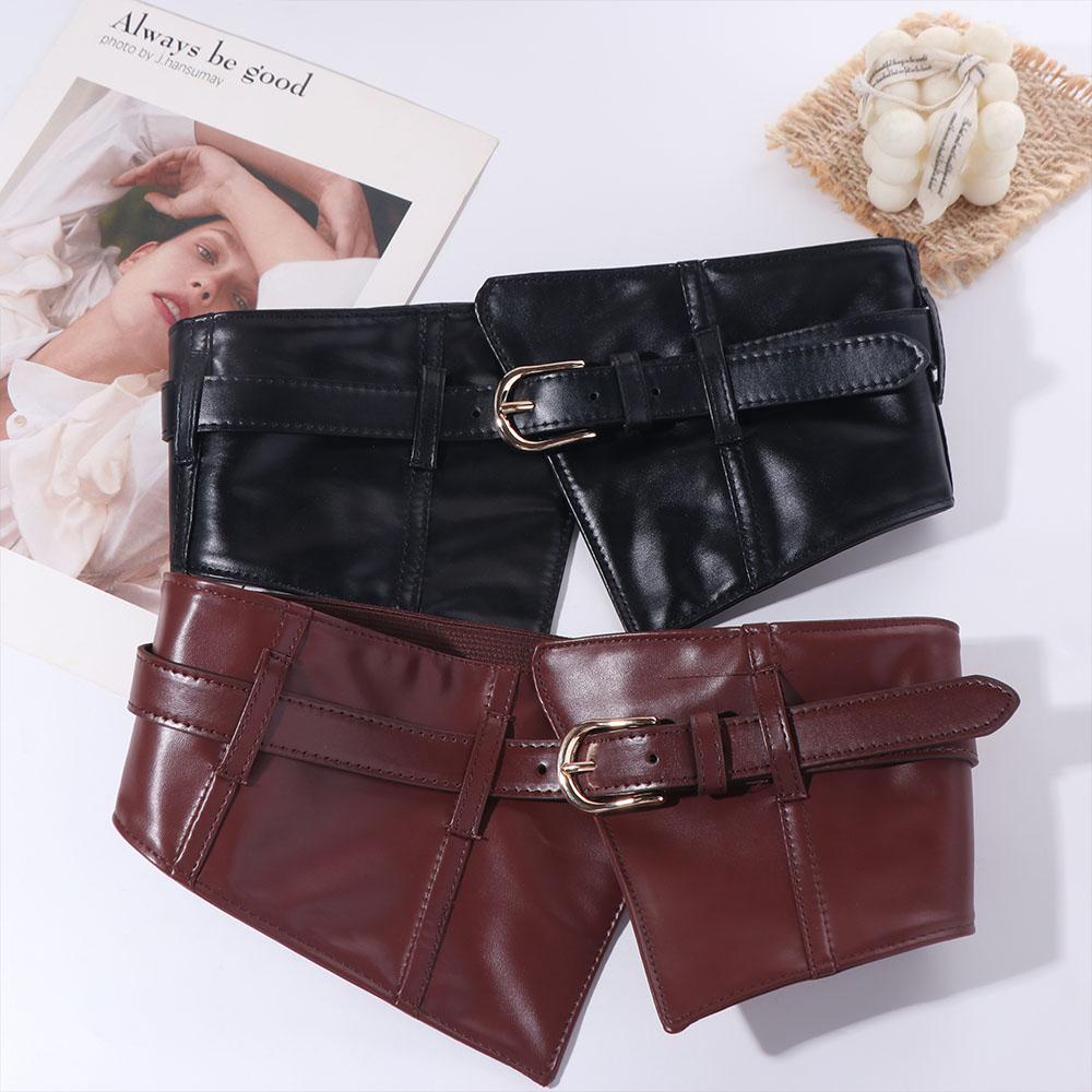 Solid Color Wide Belt Adjustable Waist Corset Fashion Elastic Cummerbunds Dress