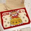 Dragon Year Lucky Home Tappetino antipolvere, antiscivolo, zerbino tagliabile, tappeto di Capodanno