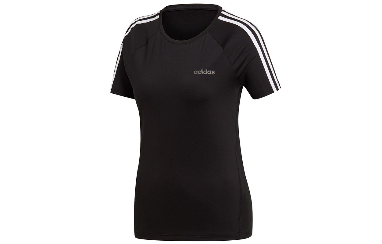 

Adidas T Shirts Women s Black Crew Neck Moderate Straight Fit EH8722 S