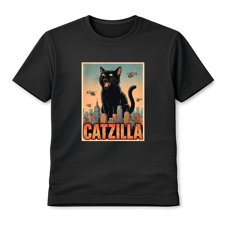 Catzilla Giant Cat Monster City Parody Unisex T-Shirt Godzilla Graphic Tee S