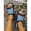 Patchwork Sandals Summer New Thick Bottom Velcro Casual Women Drag Large Size Beach Sandals