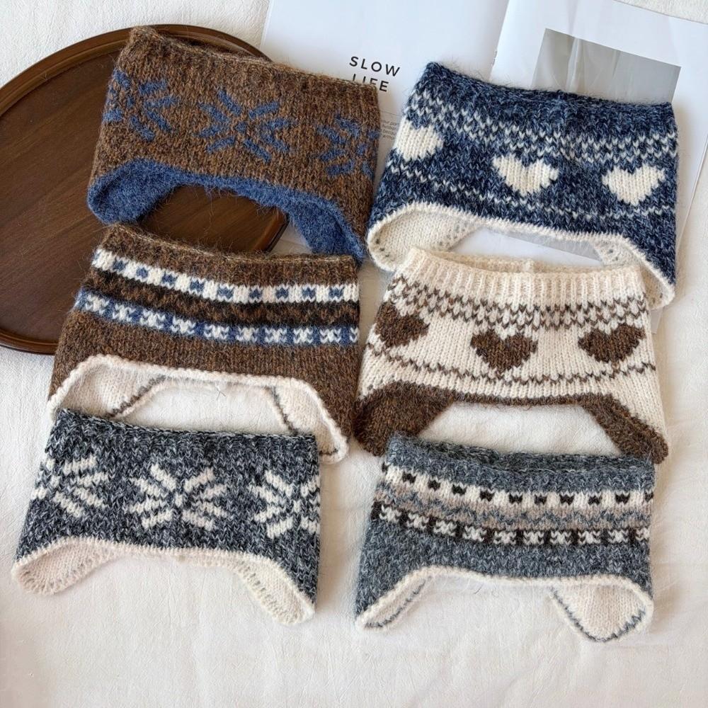 Snowflake Knitted Ear Cover Warm Ear Warmer New Winter Earmuffs  Women