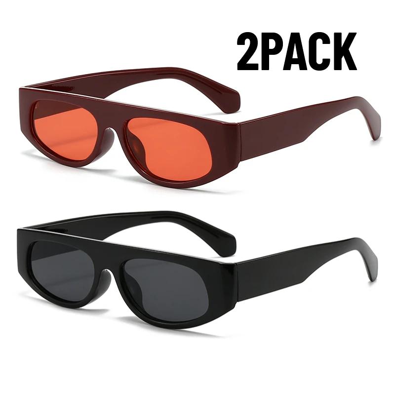 

2Pack Retro Rectangle Sunglasses Women Brand Designer Fashion Small Frame Sun Glasses For Female Trend Glasees Ladies Uv400