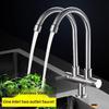 Doppelkopf-Spülbeckenarmatur aus Edelstahl 2-in-1 Multifunktions-Standarmatur Praktisch 360° drehbar Flexibler Wasserhahn