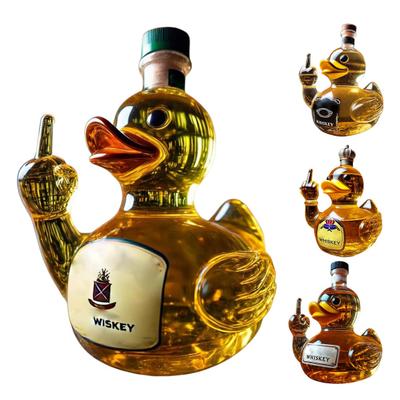 Middle Finger Duck Bottle Funny Whiskey Bottle Duck-shaped Alcohol Bottle Funny Duck Decanter for Bar Office Home Prank Gift
