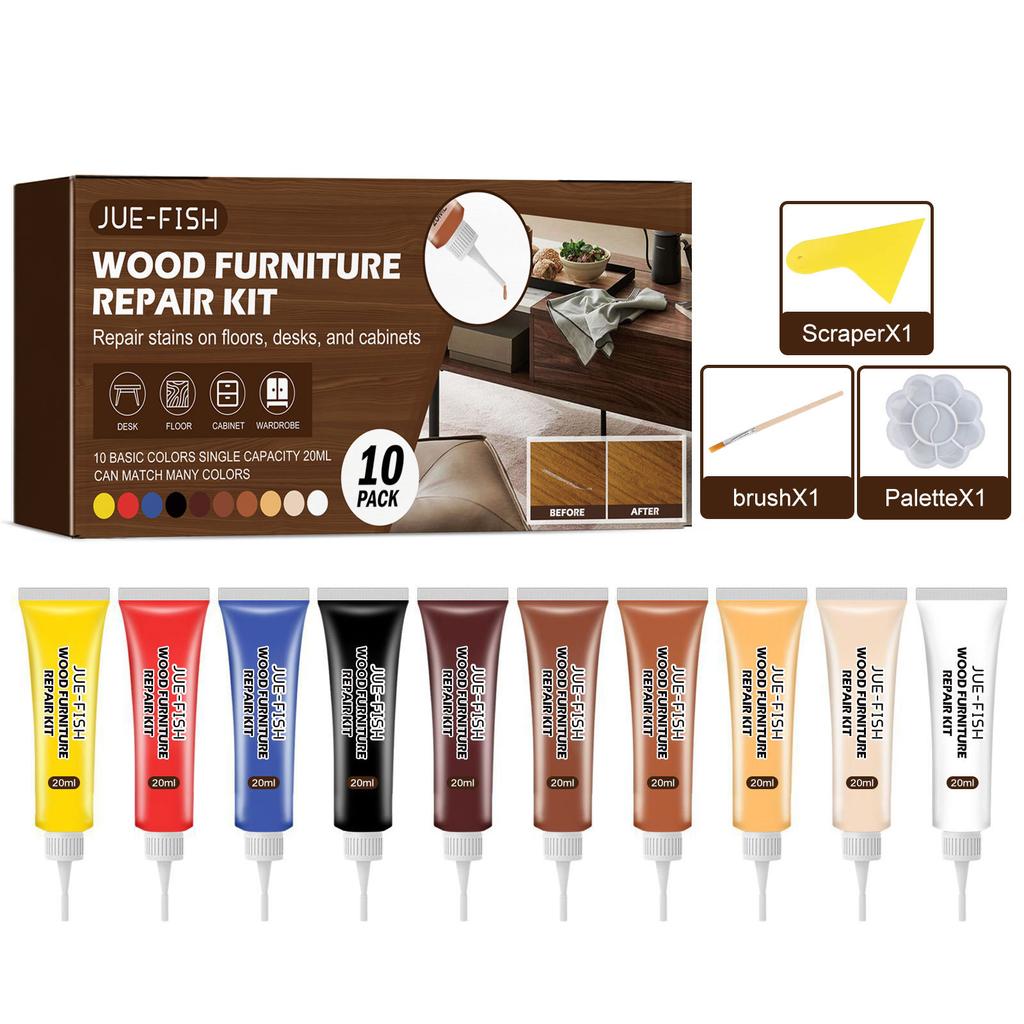 Jue-Fish Wooden Furniture Repair Kit Furniture Beauty Repair Material Repair Color Loss Touch Up Kit Sets