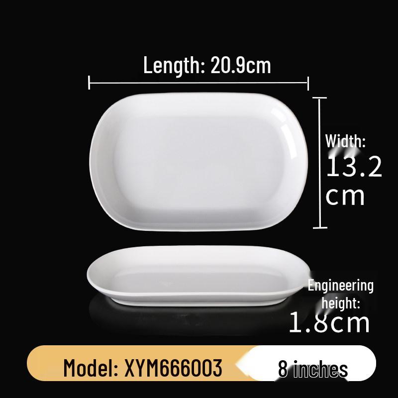 Xiangyuan White Melamine Rice Noodle Plate - Porcelain-Like Creative Hot Pot and Restaurant Tableware.