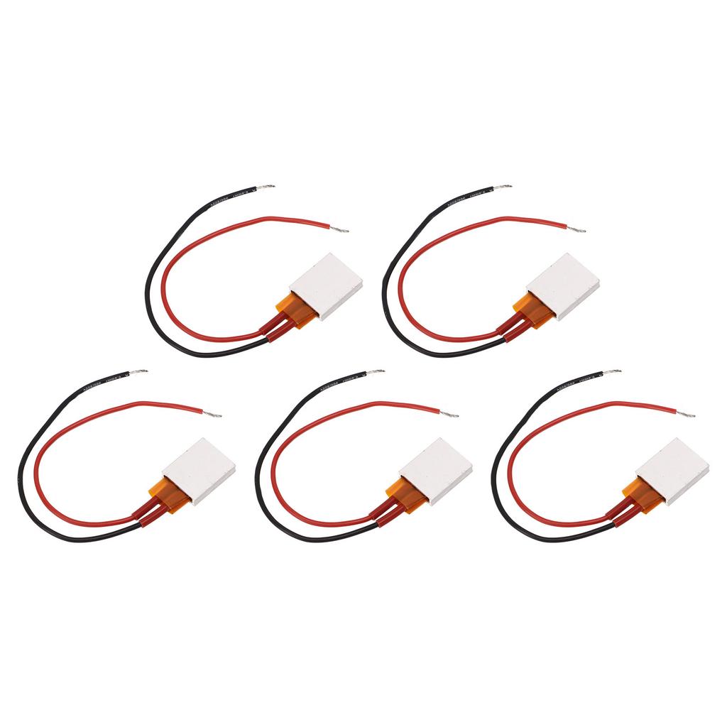 5 Stück PTC Heizplatte Aluminiumlegierung Keramik Thermostatisch PTC Heizelement 200 Grad Celsius Rotes Schwarzes Kabel