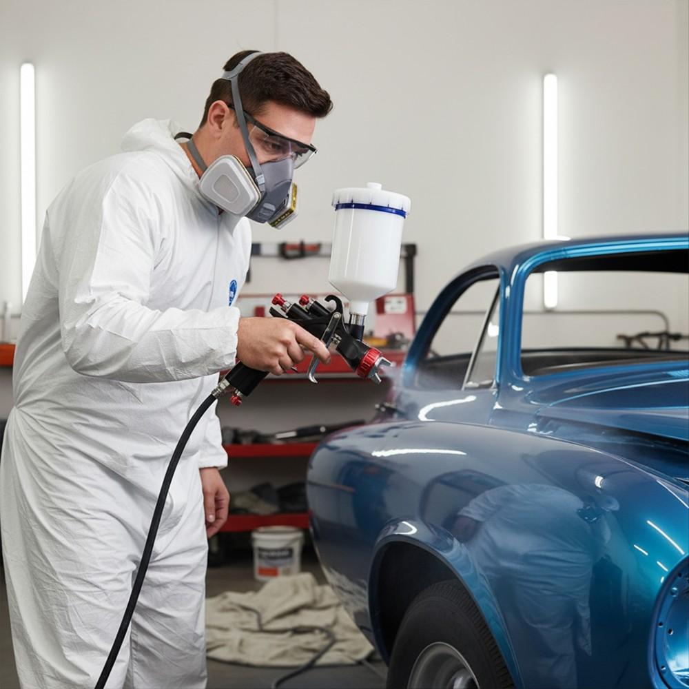R500 LVLP Air Spray Gun with 1.3mm Nozzles & Oil Separator & Air Regulator, Automotive, Car Paint Gun Sprayer