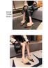 2024 Autumn Women's Closed-Toe Pointed Mules: Comfortable, Flat Heel, Non-Slip Fluffy Slippers for Outdoor Wear