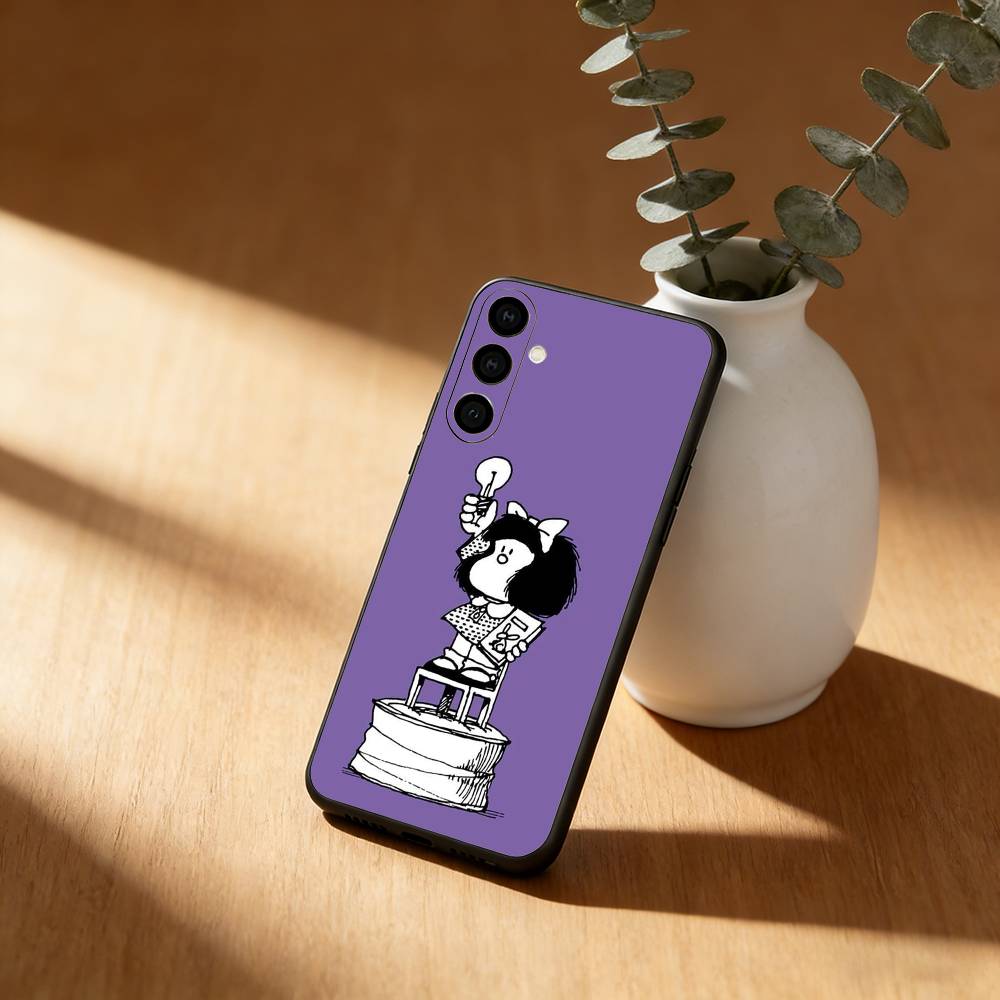 

Funny Cartoon M-Mafalda Phone Case For Samsung Galaxy A20,21s,22,31,32,52,53,72,73,80,91 Soft Black Shell Samsung a13 5g