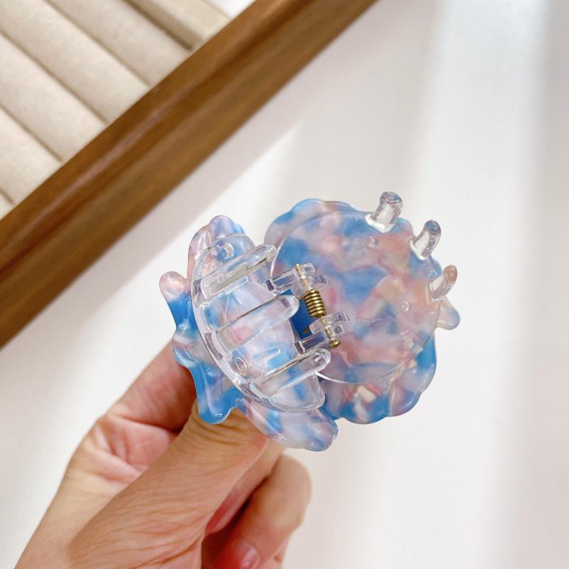 Versatile Acetate Hair Claw Clip With Elegant Shell Design And Pearls For Trendy Hairstyles