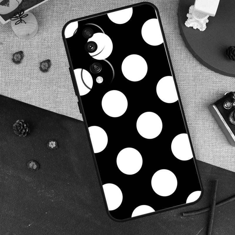 Black And White Polka Dot Case For Honor Magic 7 Pro 6 5 Cover For Honor 200 400 Lite 90 70 50 X9 X8a X8b X9a X9b X9c