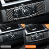 For BMW X5 E70 X6 E71 2008-2013 Car-styling Carbon Fiber Car Headlight Switch Frame Decorative Sticker Interior Auto Accessories