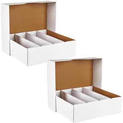 Alpha Depot Trading Card Storage Box 8000 Capacity 4 Compartments Reinforced Cardboard White 37.5 X 36 13.4 Cm