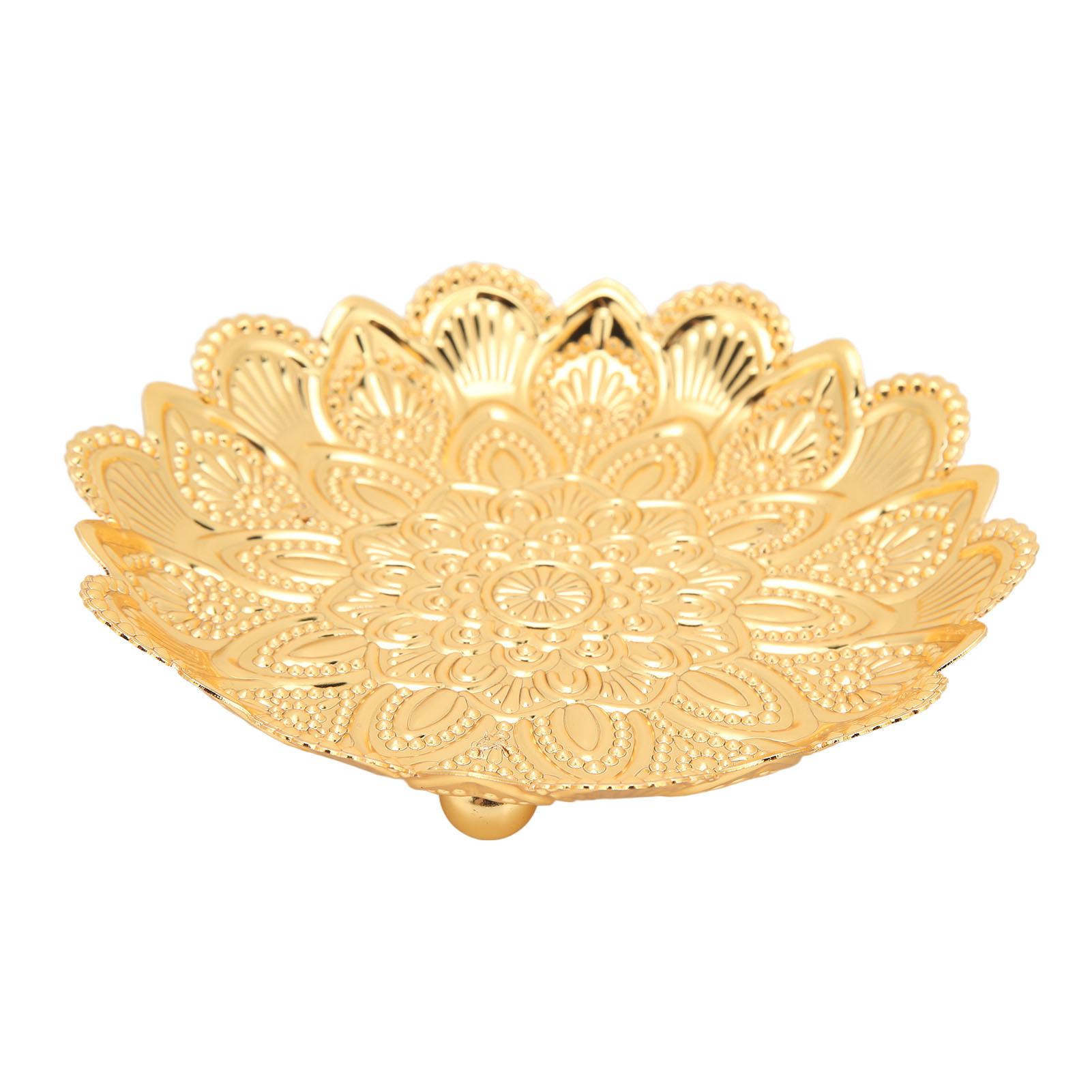 

Золотая фруктовая чаша с ретро-гальваническим узором, гладкие поверхности, поднос для закусок для семейных обедов