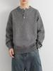 Boys' Light Grey Sweater - Autumn/Winter Trendy Brand Loose Button Knitwear