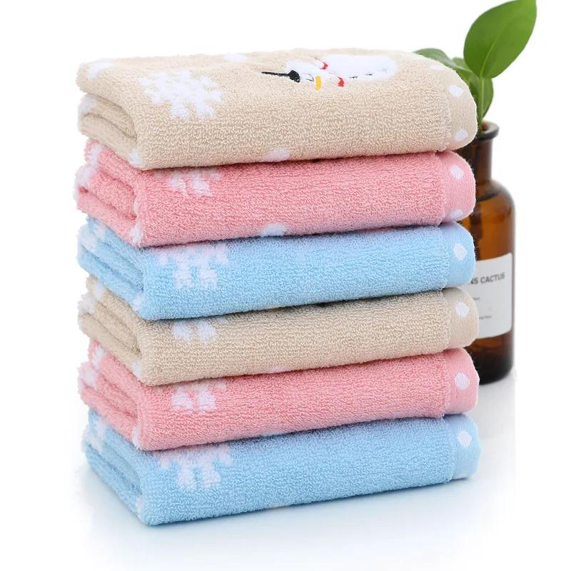 Soft Cotton Baby Bath Towel Cartoon Snowman Face Towel Newborn Infant Kids Absorbent Washcloth Children Shower Towels 33x33cm