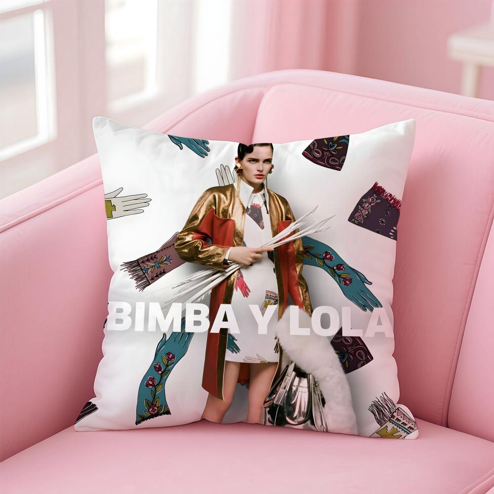 B-Bimba Y Lola Cushion Cover Pillowcase Short Plush Invisible Zipper Room Sofa Cushion Cover