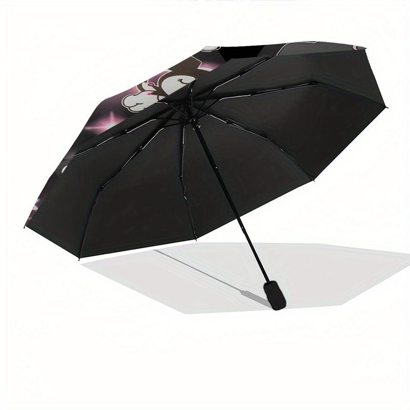 Kuromi,Devil Automatic Umbrella-Foldable, Durable 8-Bone Design, Compact and Stylish, Great for Camping, Halloween, Christmas, Mother's Day