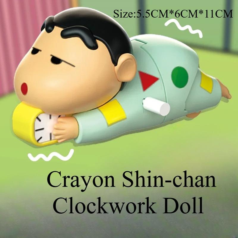 

Crayon Shin-chan Clockwork Model Toy Don t Want To Get Up Anime Figure Model Toy Propel Alarm Clock Dynamic Crawl Toys Fun Gift синий