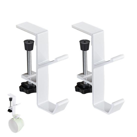 2Pcs Bag Holder Hooks Rustproof Easy To Install Adjustable Universal Fit Clamp-On Handbag Backpack Hangers