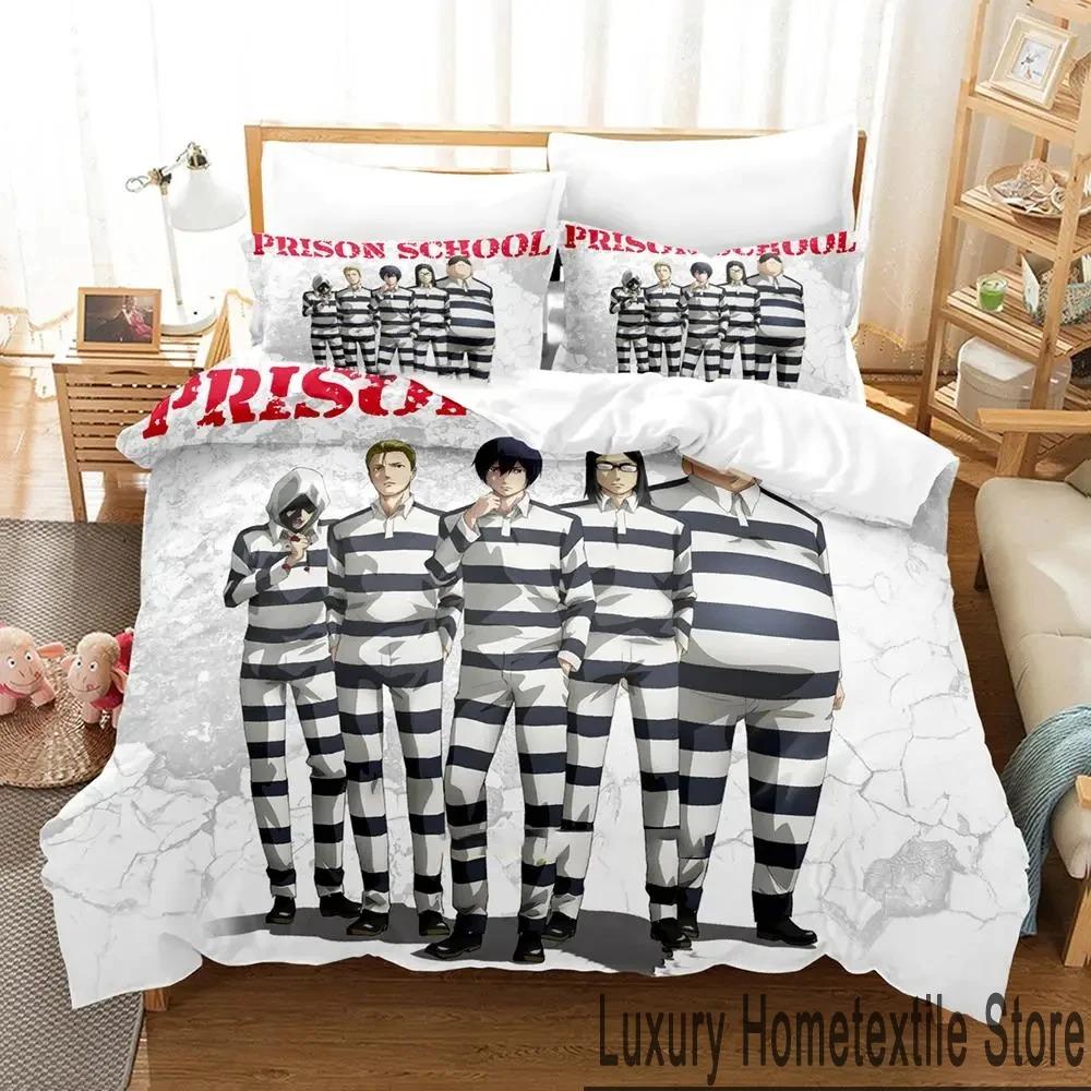 

3D Print Prison School Anime Bedding Set Boys Girls Twin Queen King Size Duvet Cover Pillowcase Bed boys Adult 70x133cm 2pcs