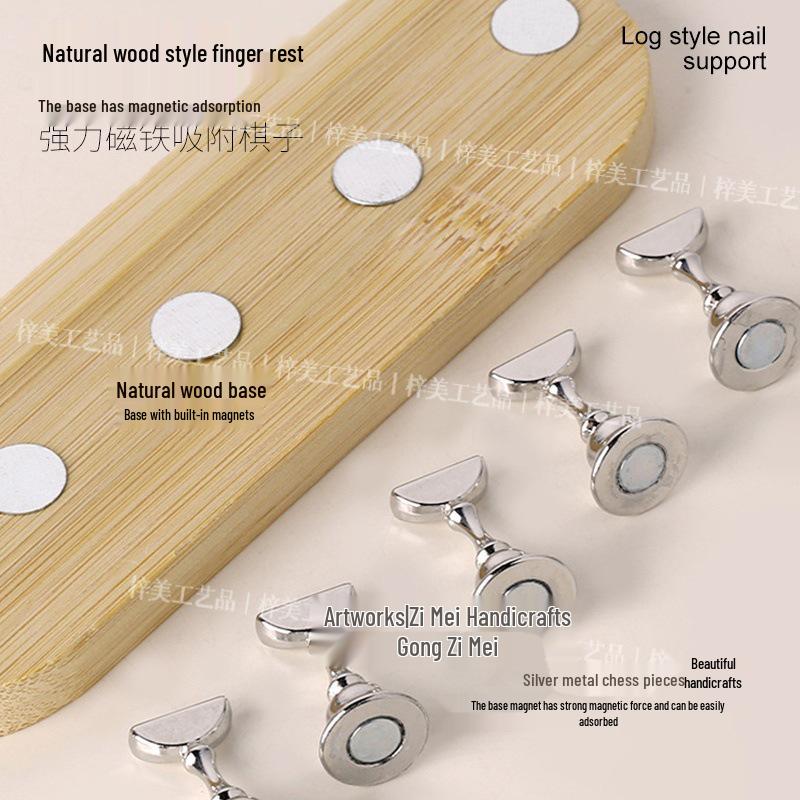 

Magnetic Nail Practice Holder with Wood Grain Base