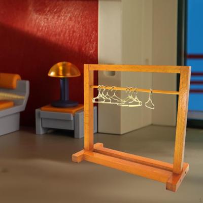 1/12 Dollhouse Garment Rack with Hangers, Doll Accessories Decoration for Home Living Room Decor