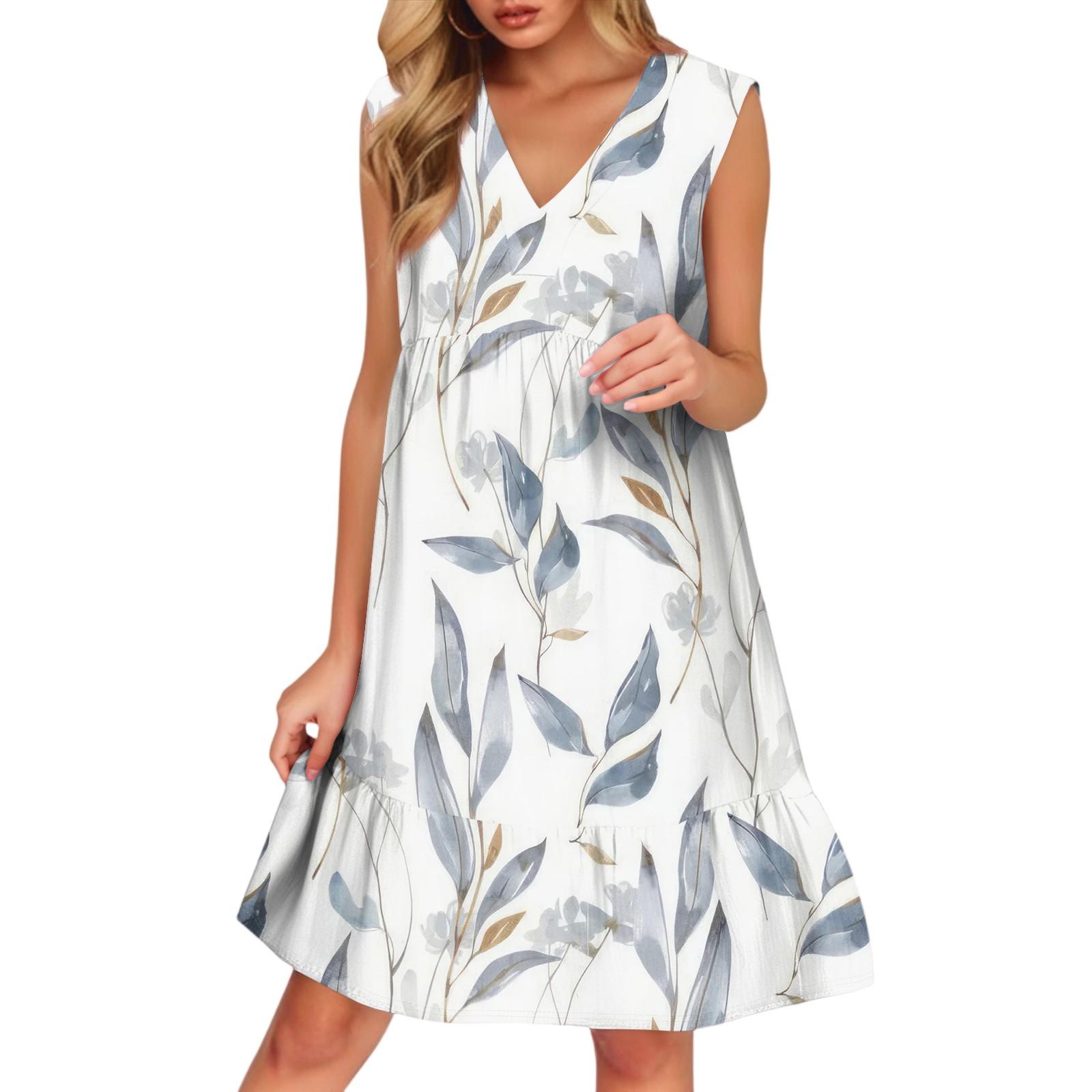

Женский повседневный модный дышащий жилет с V-образным вырезом и карманами, цветочное праздничное платье XL