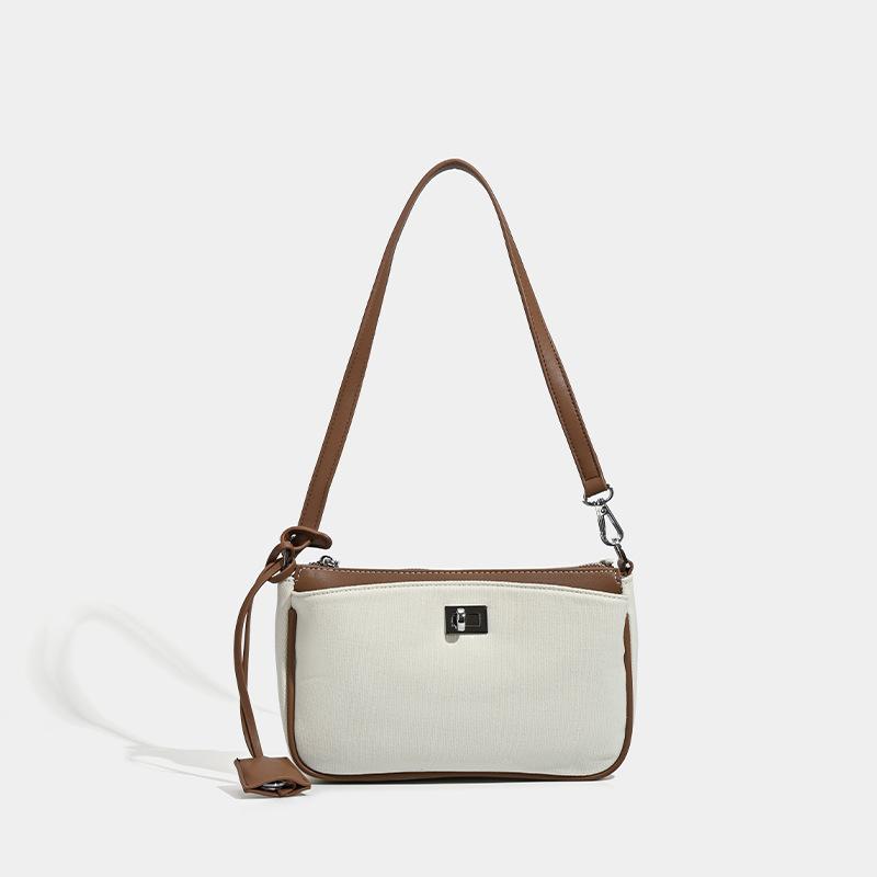 

2025 spring new literary fashion lock armpit bag simple casual versatile commuter shoulder bag handbag women шоколадный