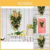 Delightful Spring Decor Hanging Floral Wreath Adorned With Beautiful Tulip Bow