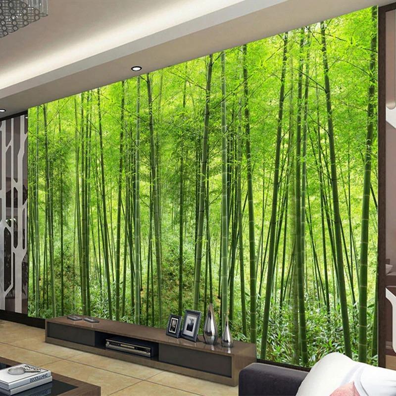 Green Bamboo Wallpaper Forest Natural Landscape Photo Mural Living Room Study Room Backdrop Home Decor 3d Wallpaper