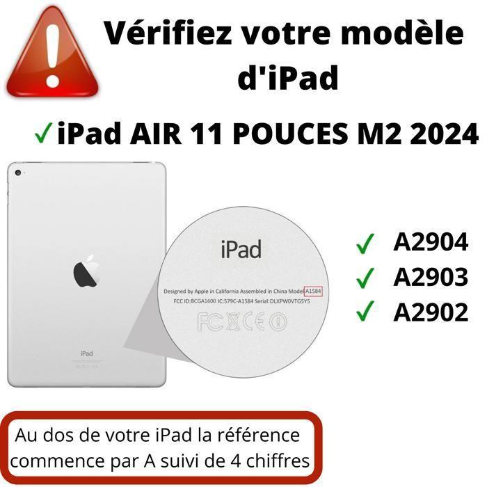 Coque Rotative 360 - Phonillico - iPad Air 11 pouces M2 2024 - Noir - Protection - Multi-positions