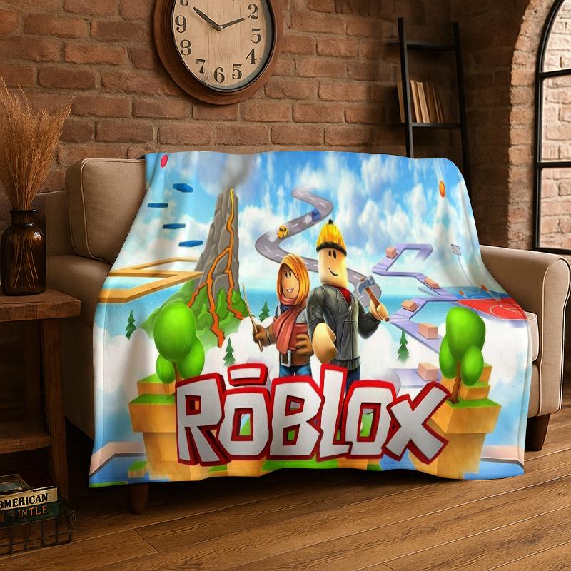 

Cartoon R-Robloxs Game Gamer Flannel Blanket Soft Warm Throw Blanket for Bedroom Living Room Bed Travel Camping Picnic Gift 75x90cm