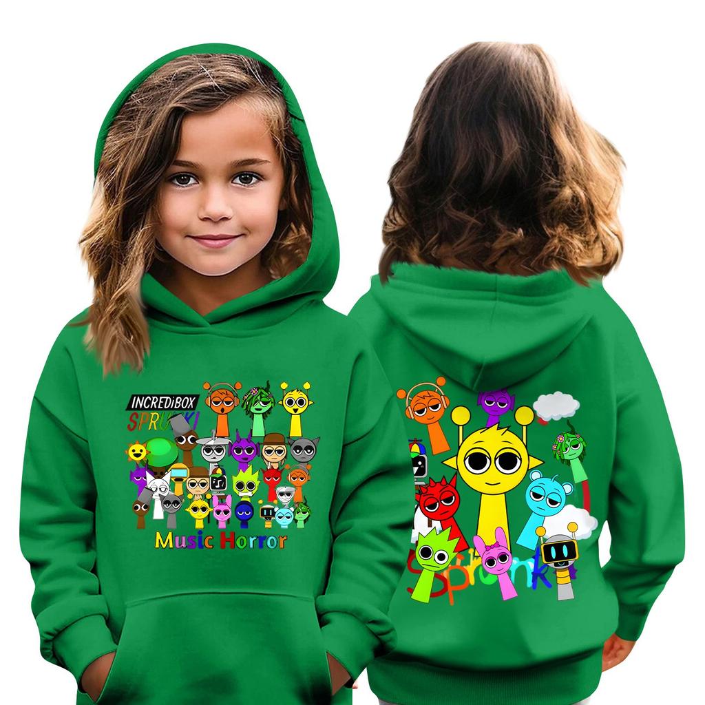 Kids Fashion Casual Top  Box Music Game Printed Pullover Sweatshirt