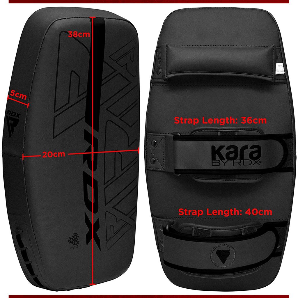 RDX KARA Series Kick Mitts with Solid Handle Mayan Hide for Muay and Authentic Japanese Product Grips, Leather, Kickboxing, Thai, Coaching, Training,