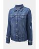 Azura Exchange Distressed Buttons Denim Jacket