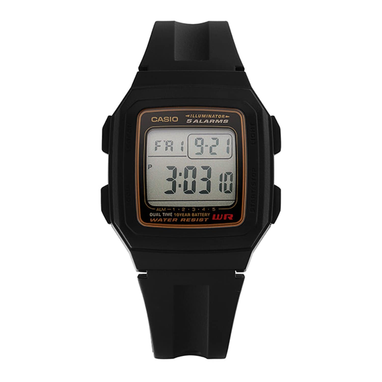 [Casio] F-201WA-9ADF (F-201WA-9A) Цифровые квадратные спортивные мужские часы из смолы