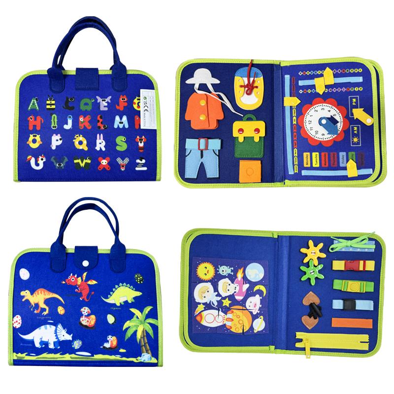 

Children s travel toy felt activity quiet busy board, an educational sensory learning book for basic dressing hand movements