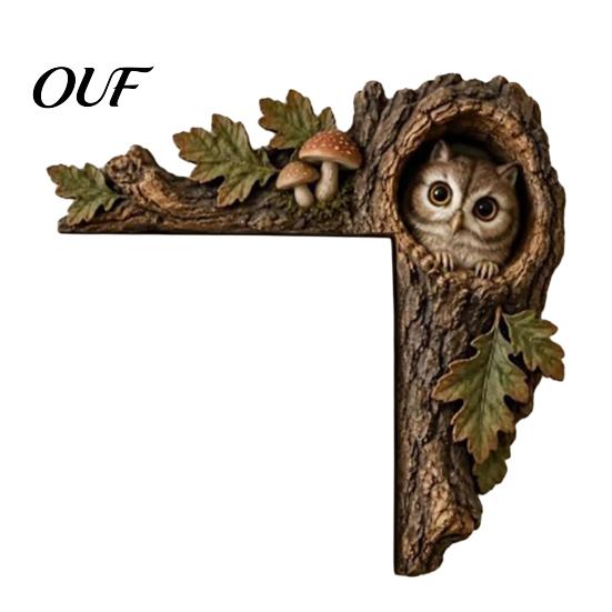 Decorative Cabin Door Topper Chipmunk Tree Hollow Topper, Wood Frame Sign, Woodland Nursery Wall Decor Animal Art for Home Bedroom Hallway And