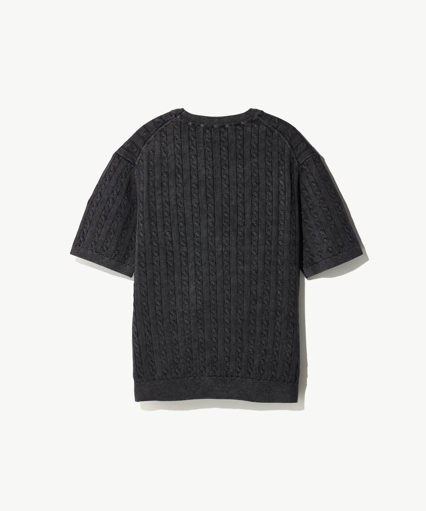 STCO Diems Premium Washed Round Knit Charcoal Gray (Semi-Oversized Fit)_Dktxb72Osc
