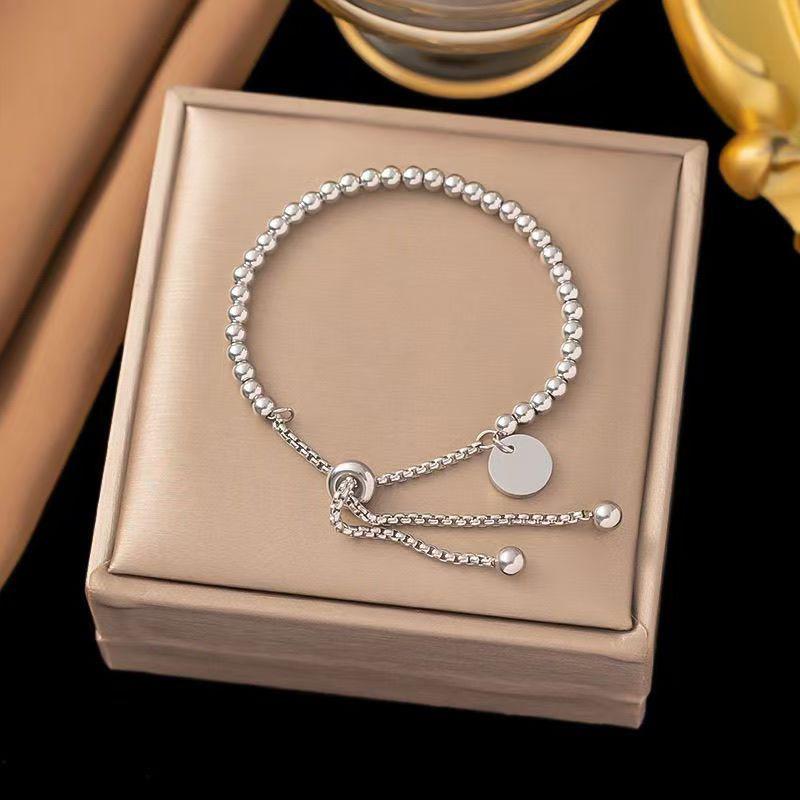 Trendy Metal Round Bead Bracelet Adjustable Minimalist Vintage Bracelet For Women