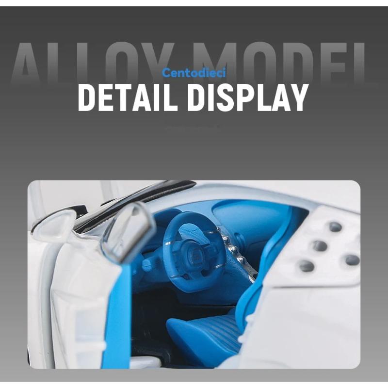 1/32 Bugatti Centodieci Zliatinový Model Športového Auta Odlievaný Kov Závodné Autá Vozidlá Modelová Kolekcia Zvuk a Svetlo Detské Hračky Darček