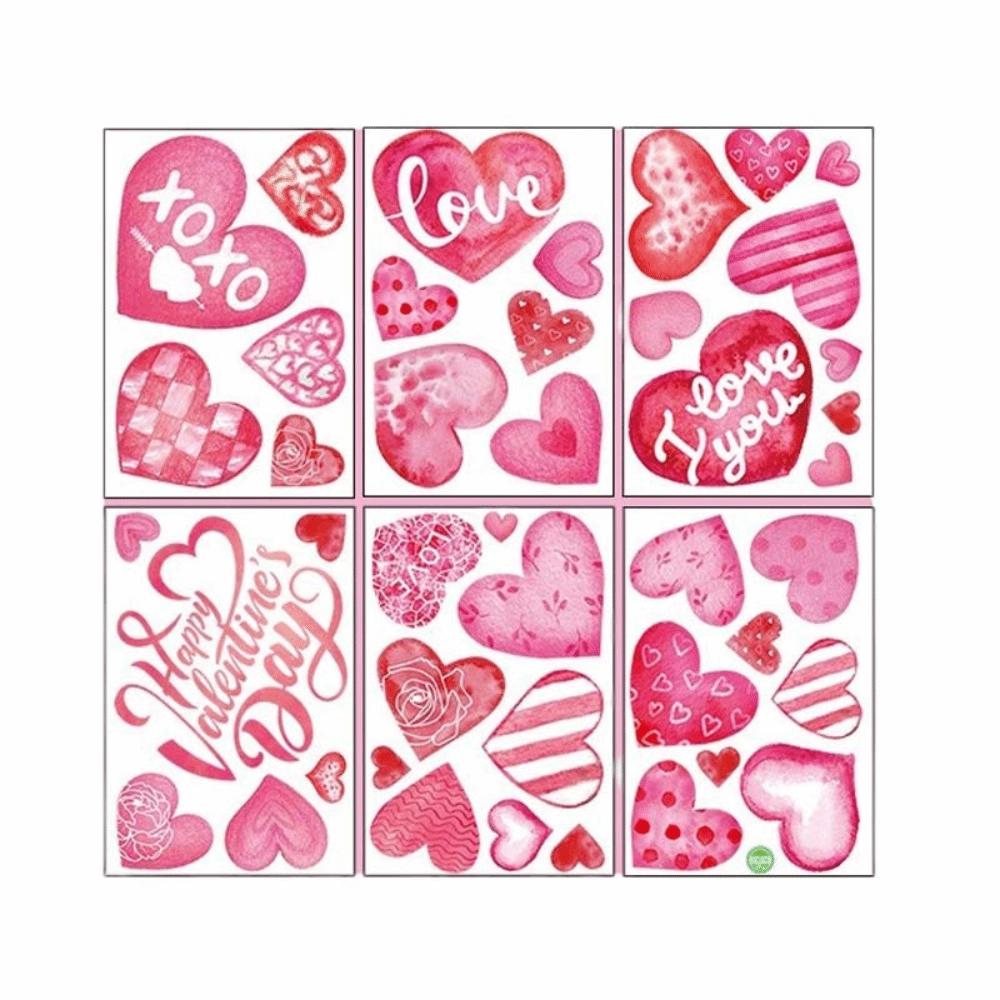 Bow Flower Rose Glass Electrostatic Film PVC Love Heart Window Decals Glass Mirror