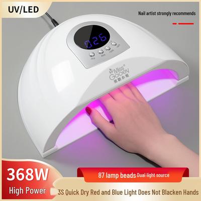 High-Power Red & Blue Light Quick-Dry Manicure Lamp for Both Hands – Gel Lamp That Prevents Hand Blackening