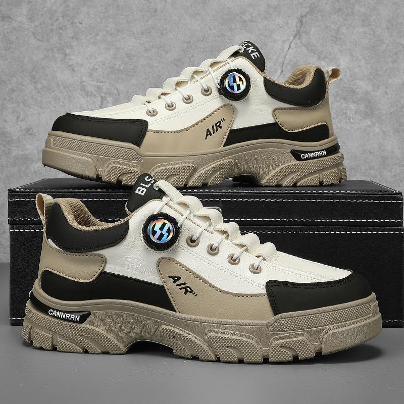 Men's shoes autumn new outdoor breathable low-top wear-resistant rotary buckle tooling shoes casual sports trendy shoes