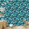 Turquoise and white military camouflage wallpaper for living room and bedroom 50x1000